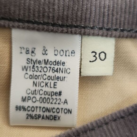 Rag and Bone High Rise Skinny Corduroy Pant Sz.30 - Picture 8 of 11